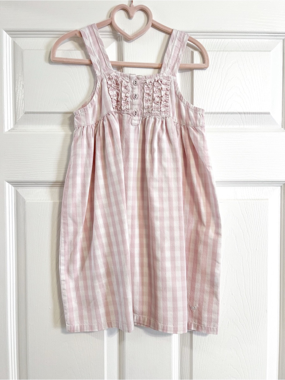 Petite Plume Girl’s Twill Charlotte Nightgown in Pink Gingham